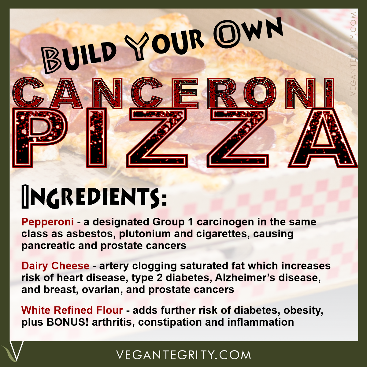 Build Your Own Canceroni Pizza - pepperoni pizza in box