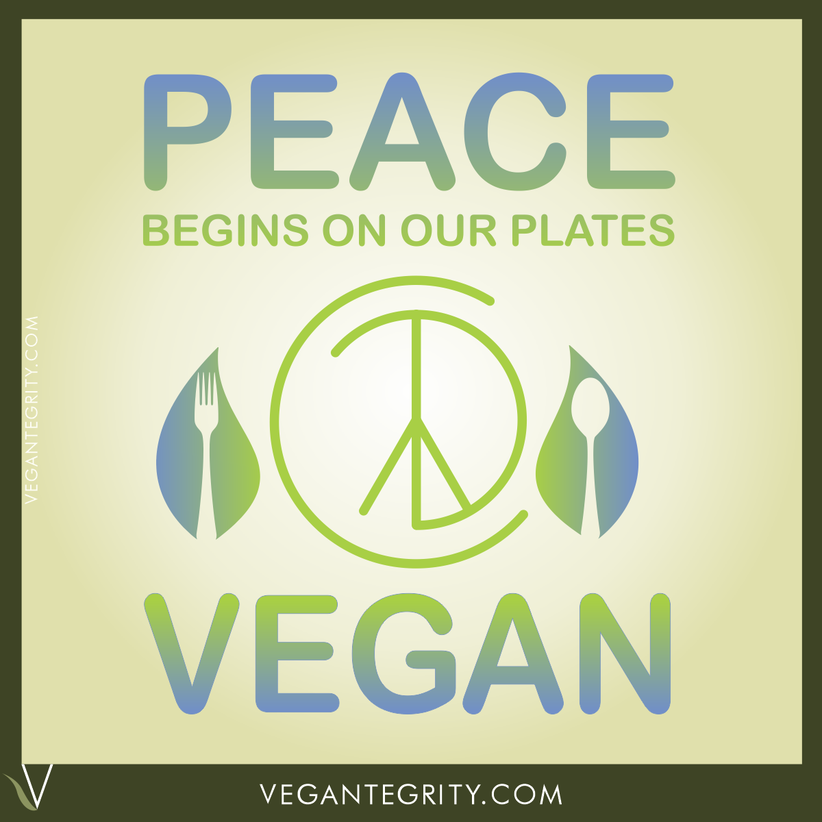 Peace begins on our plates. Peace symbol fork and spoon